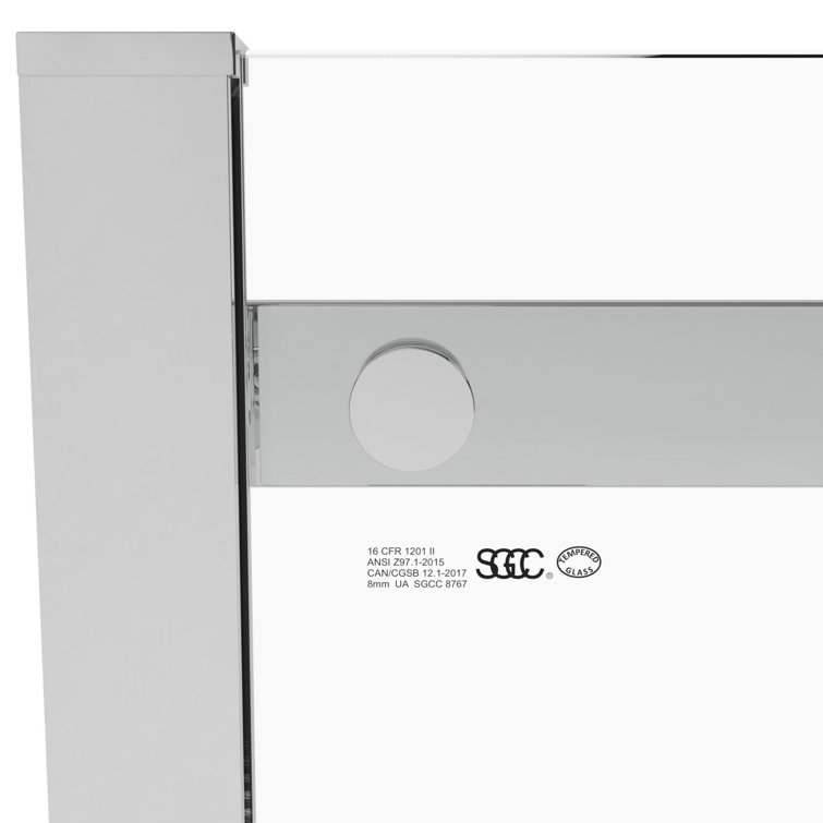 60" Frameless Sliding Glass Shower Door with Chrome Hardware