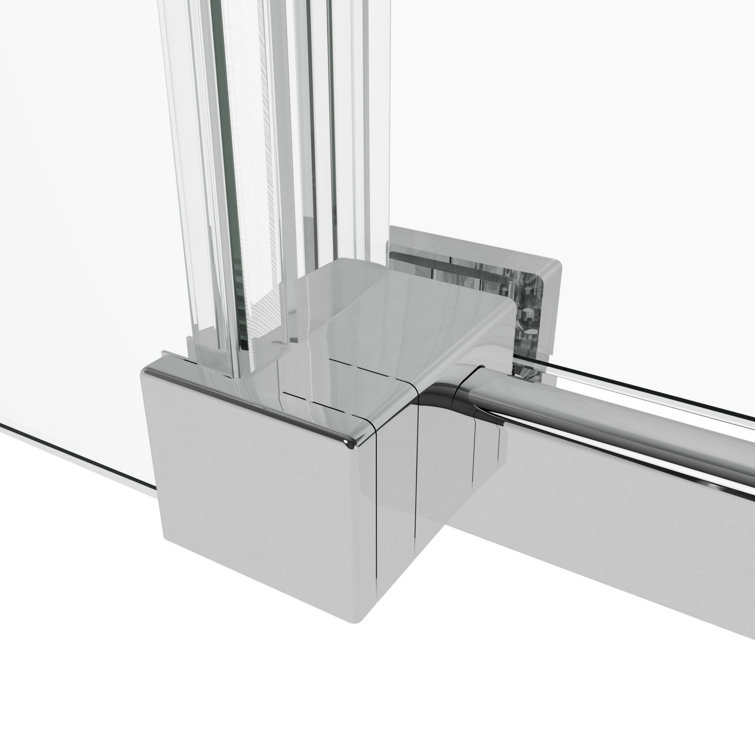 60" Frameless Sliding Glass Shower Door with Chrome Hardware