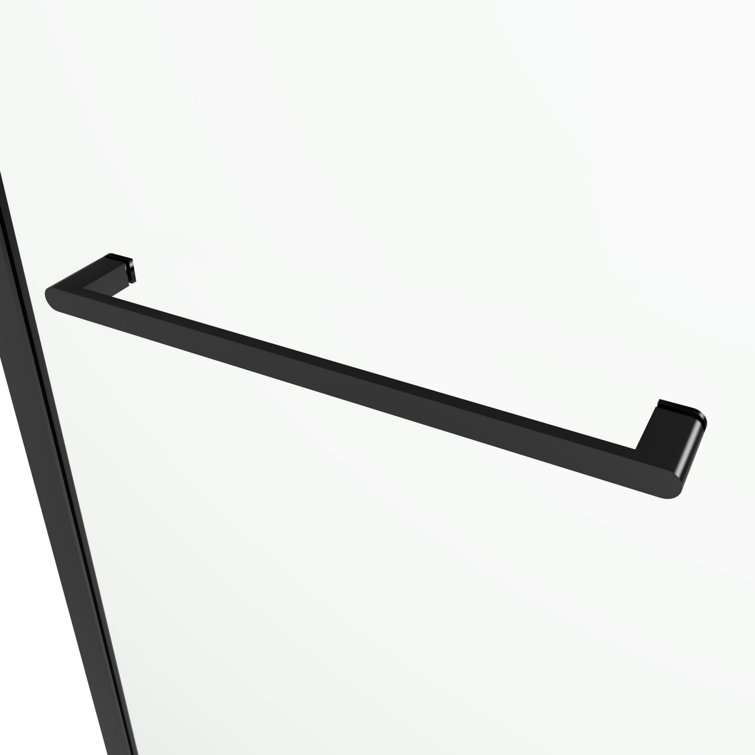 Matte Black Frameless Sliding Glass Shower Door, 56-60"W x 76"H