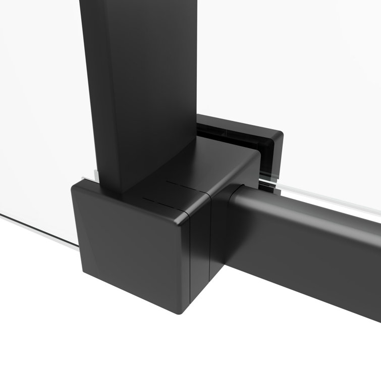 Matte Black Frameless Sliding Glass Shower Door, 56-60"W x 76"H