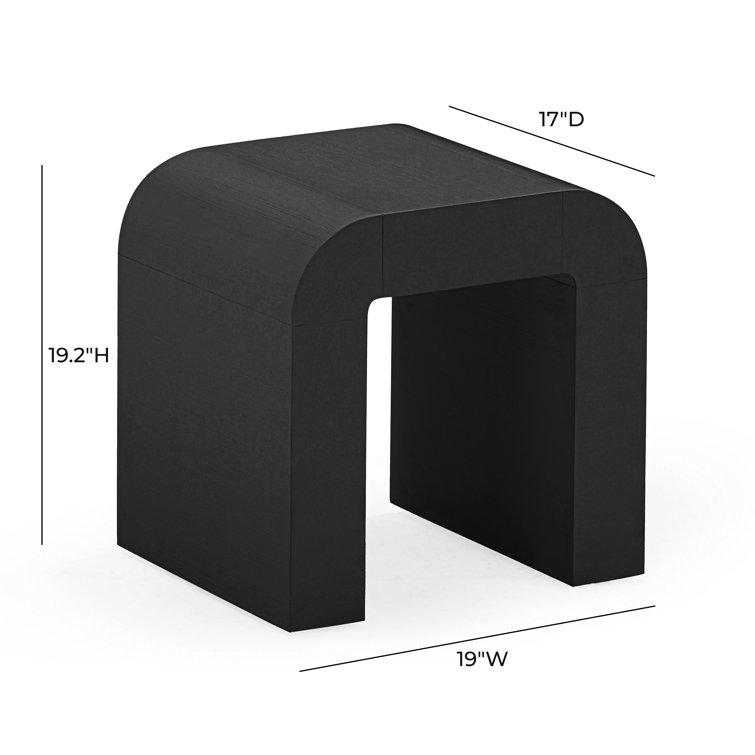 Modern Black Acacia Square Side Table