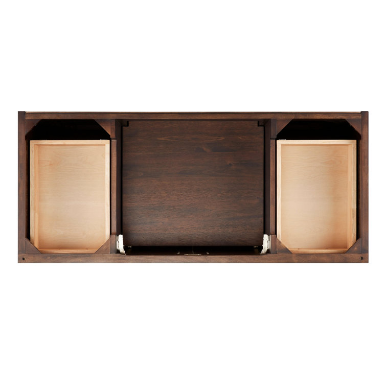 Patzi 48" Chocolate Bark Brown Freestanding Single Vanity with Carrara Marble Top