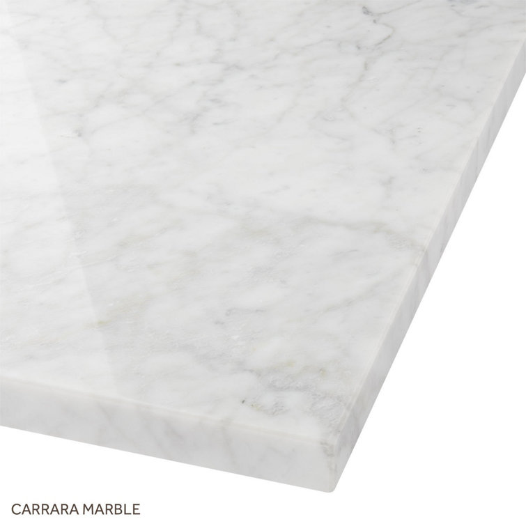 Patzi 60" Chocolate Bark Brown Double Basin Vanity Set with Carrara Marble Top