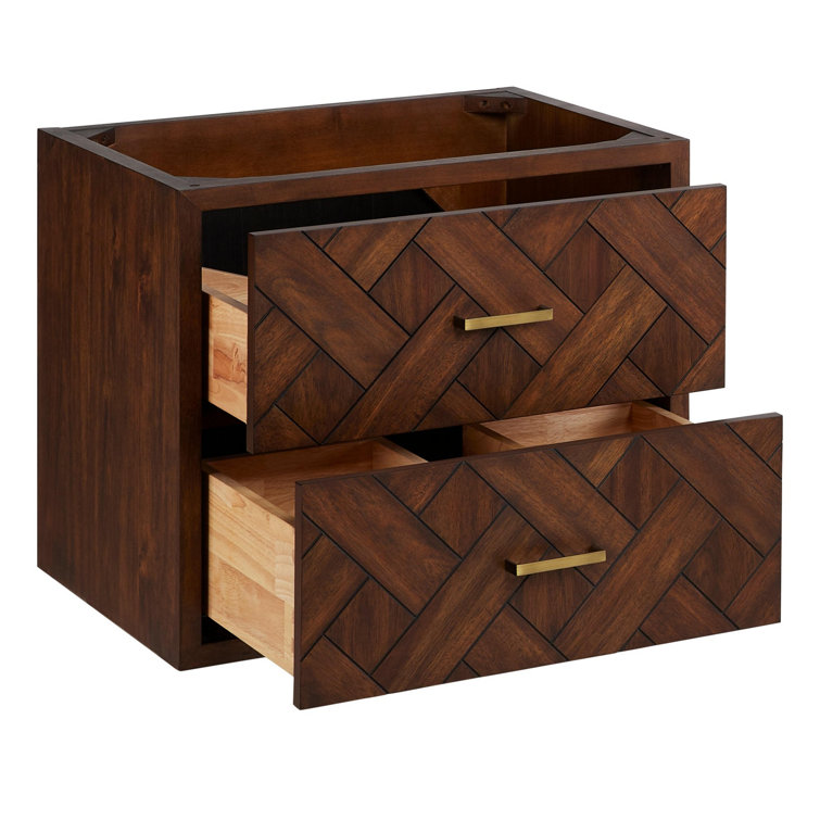 Patzi 24" Chocolate Bark Brown Oak Wall Mounted Vanity Cabinet