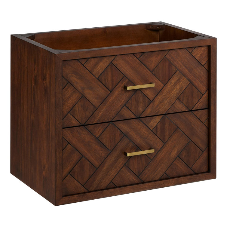 Patzi 24" Chocolate Bark Brown Oak Wall Mounted Vanity Cabinet