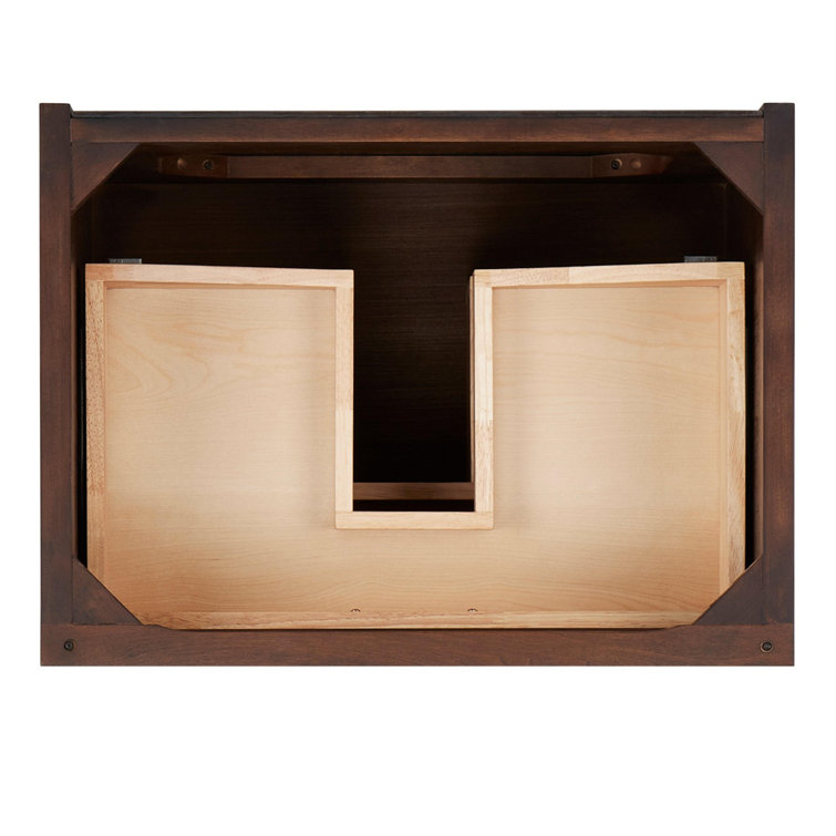 Patzi 24" Chocolate Bark Brown Oak Wall Mounted Vanity Cabinet