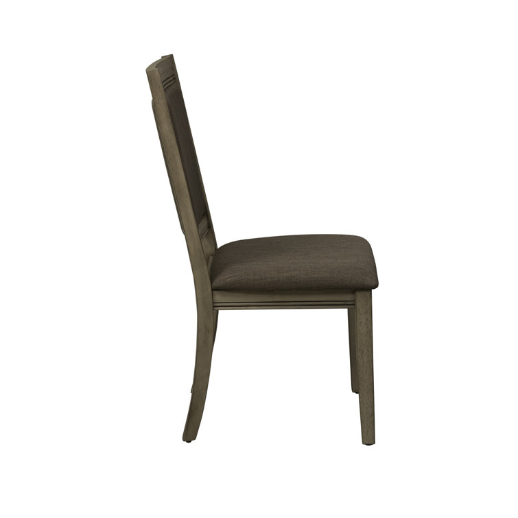 Sandstone Finish Drop Leaf Dining Table Set with Brown Tweed Upholstered Chairs
