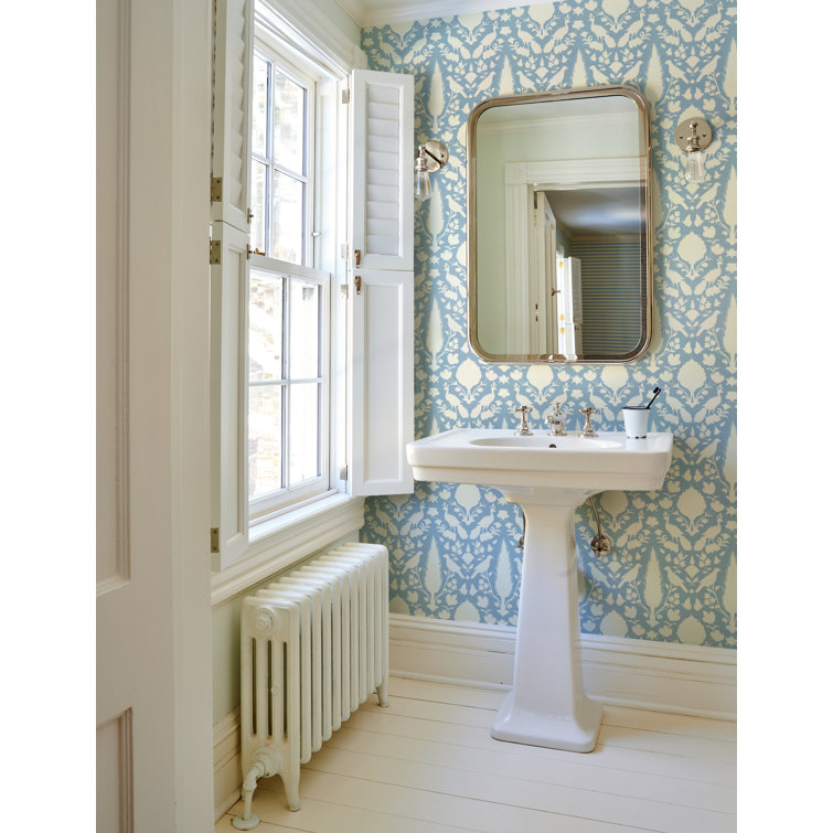 Bisque Non-Pasted Paper Wallpaper with Flora and Fauna Silhouettes