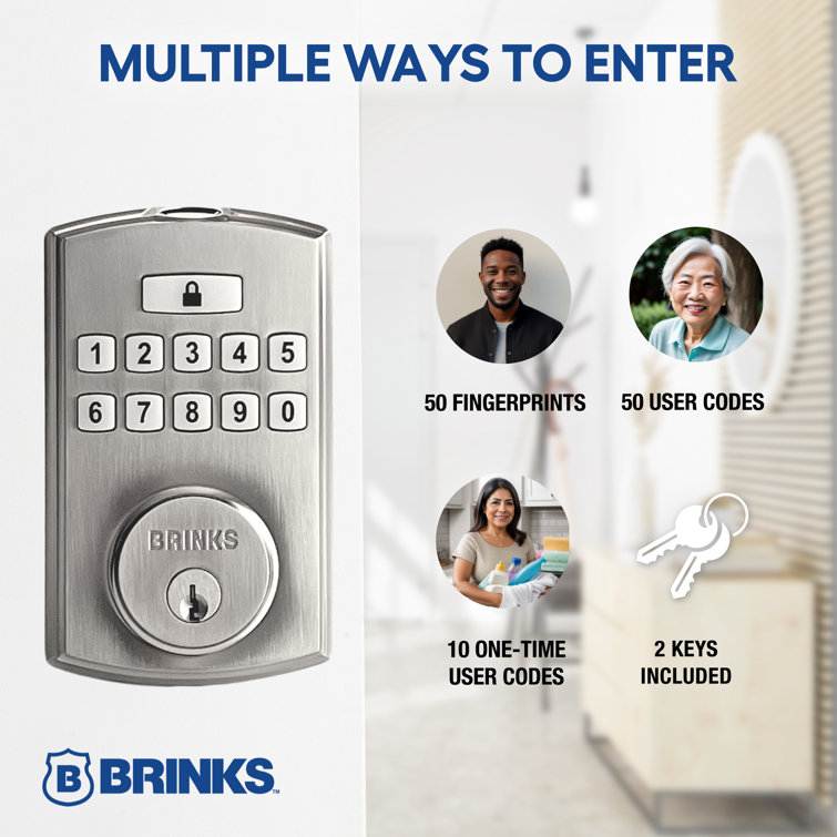 Satin Nickel Electronic Keypad Fingerprint Door Lock