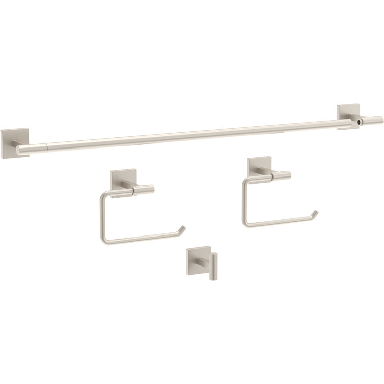Nash Brushed Nickel 4-Piece Bathroom Hardware Set
