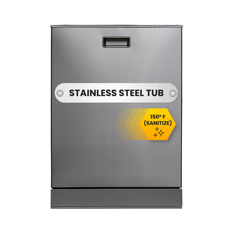 24" Stainless Steel Top Control Built-In Dishwasher with Third Rack