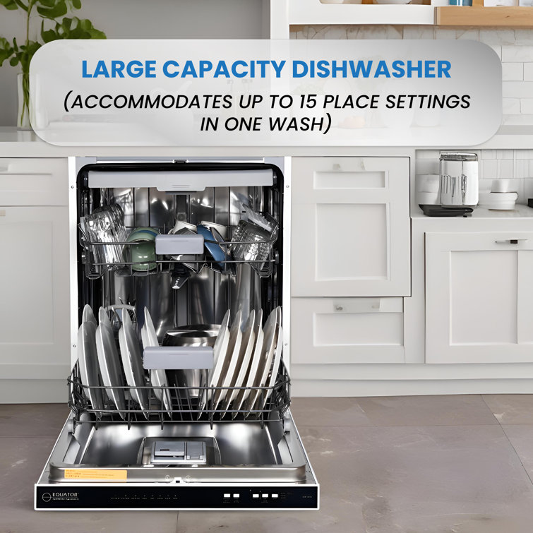 24" Stainless Steel Top Control Built-In Dishwasher with Third Rack