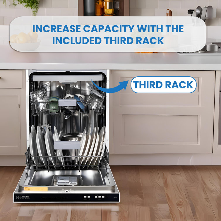 24" Stainless Steel Top Control Built-In Dishwasher with Third Rack
