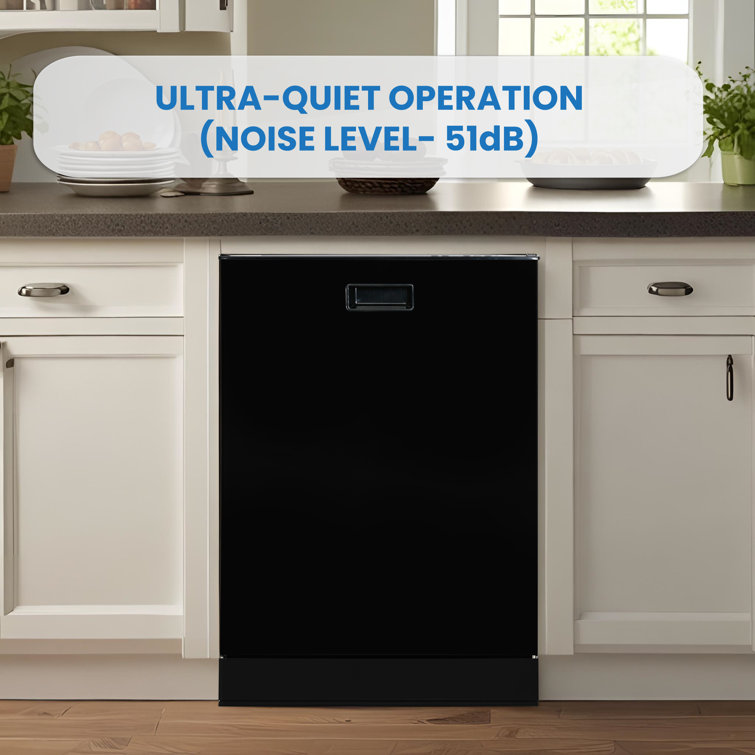 Black 24-Inch Energy Star Top Control Dishwasher