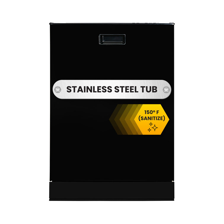 Black 24-Inch Energy Star Top Control Dishwasher