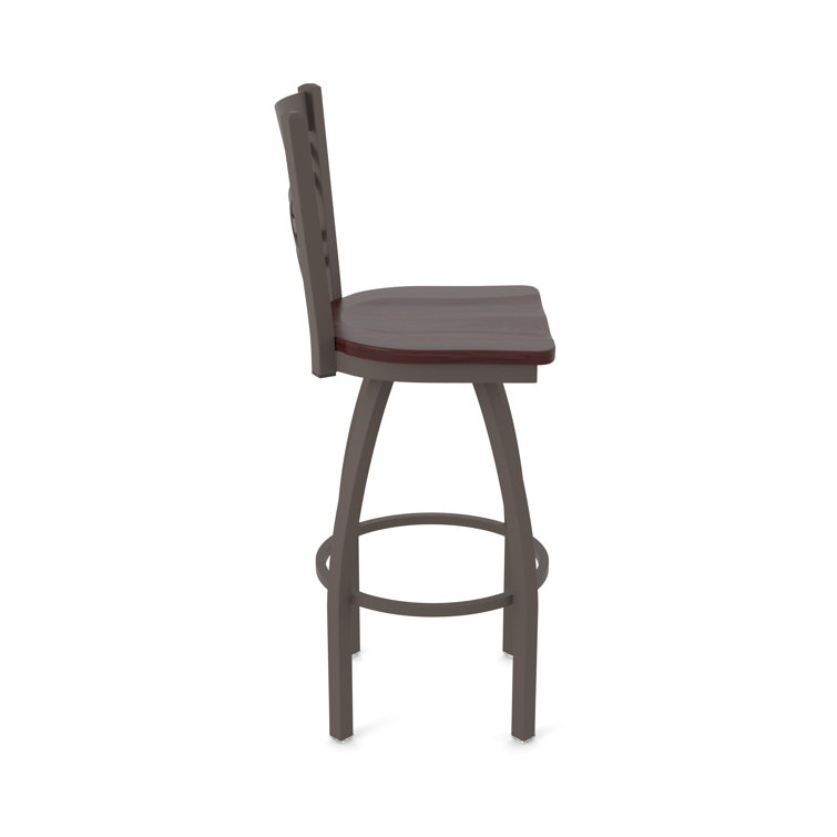Catalina 30" Bronze Swivel Bar Stool with Dark Cherry Maple Seat