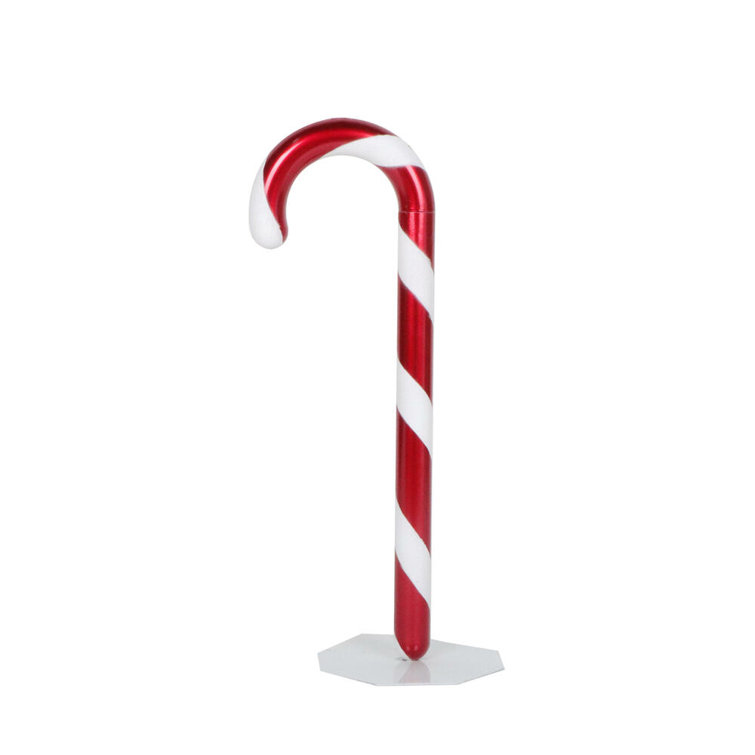 Red and White Plastic Standing Candy Cane Figurine