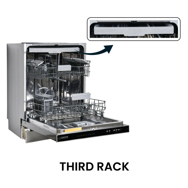 24" Stainless Steel Top Control Built-In Dishwasher with Third Rack