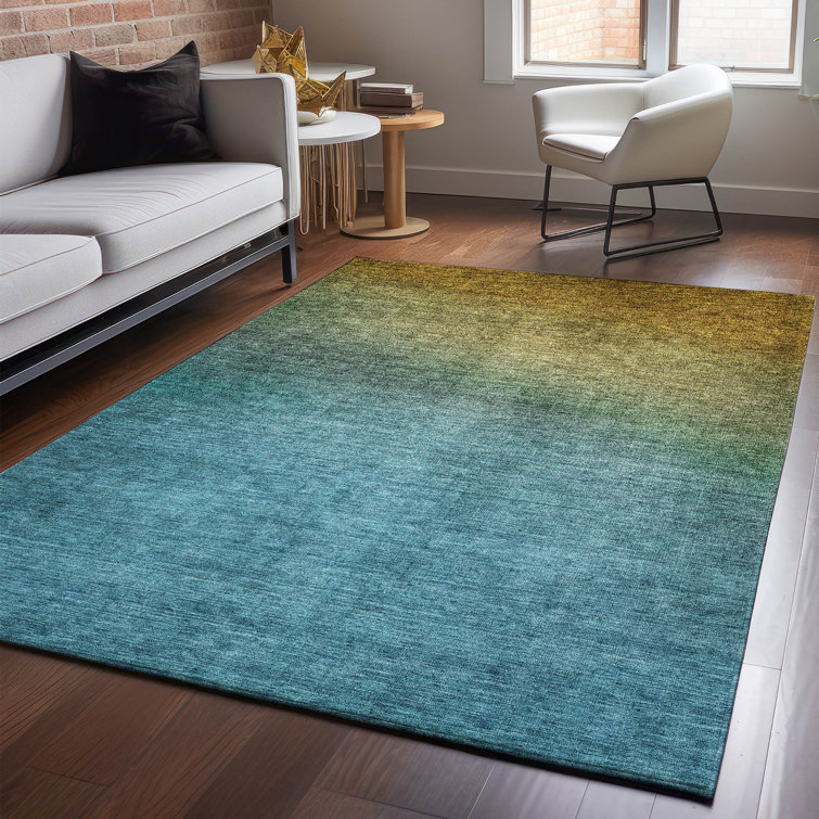 Premium Brown Microfiber Ombre Washable Rug 2'6" x 3'10"