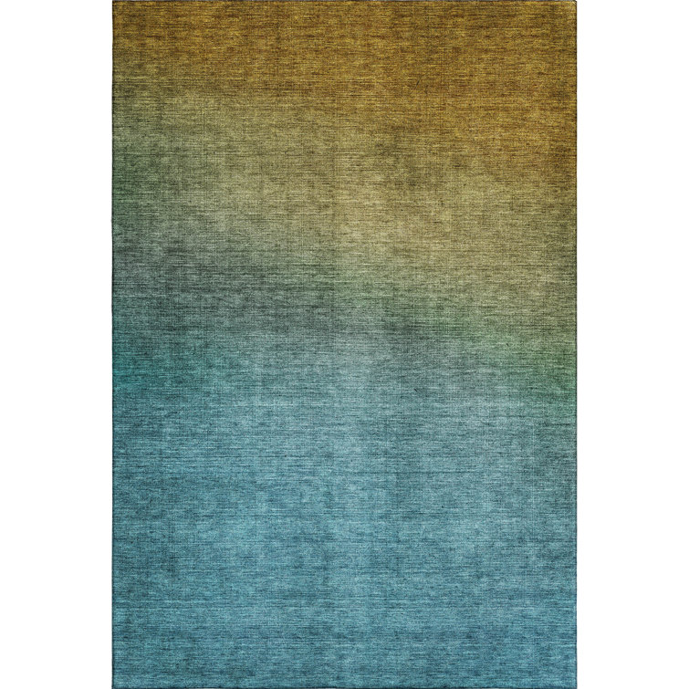 Premium Brown Microfiber Ombre Washable Rug 2'6" x 3'10"
