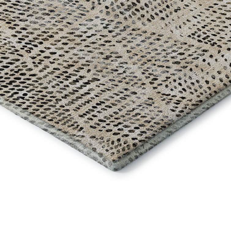 Red Diamond Synthetic Washable Non-slip Rectangular Rug 3' x 5'