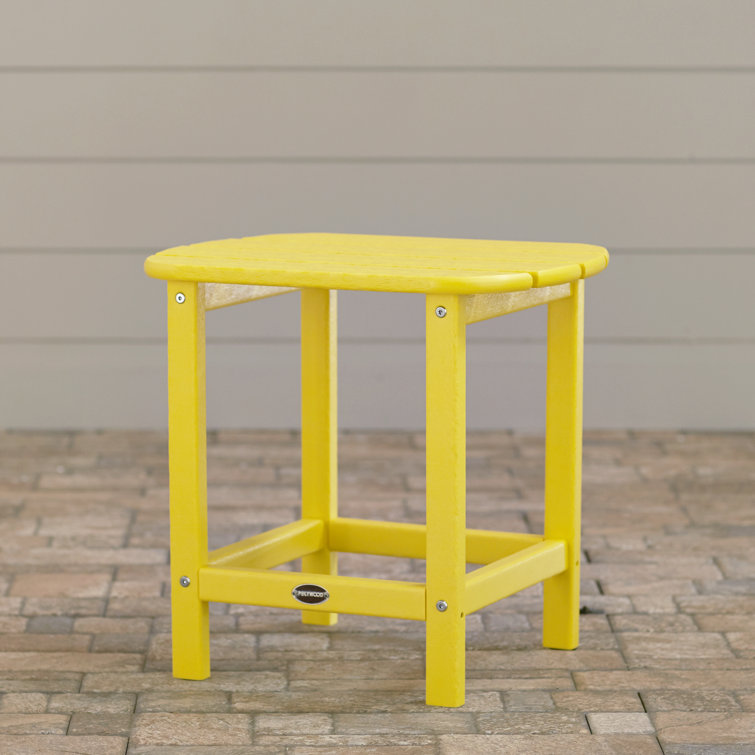 Lemon Yellow Polywood 18" Outdoor Side Table