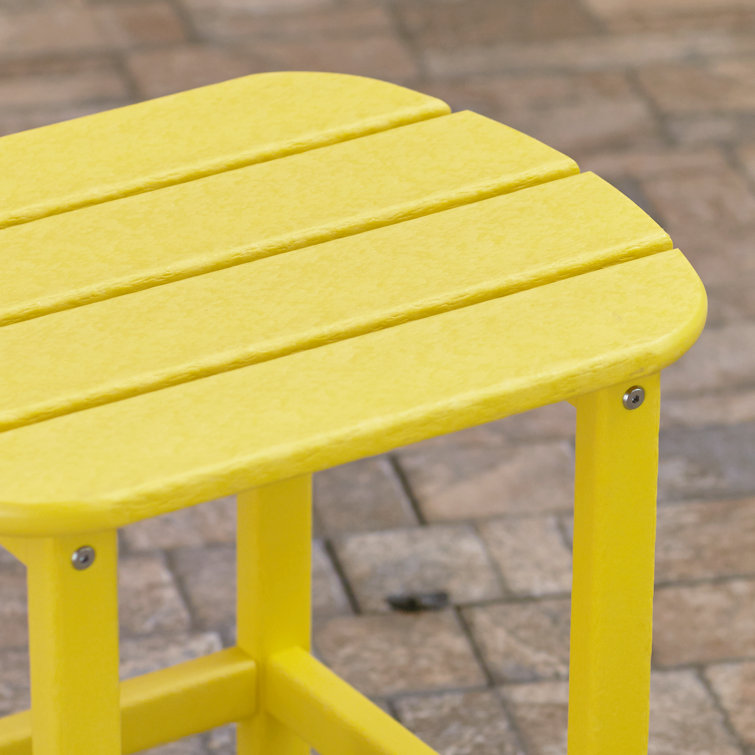 Lemon Yellow Polywood 18" Outdoor Side Table