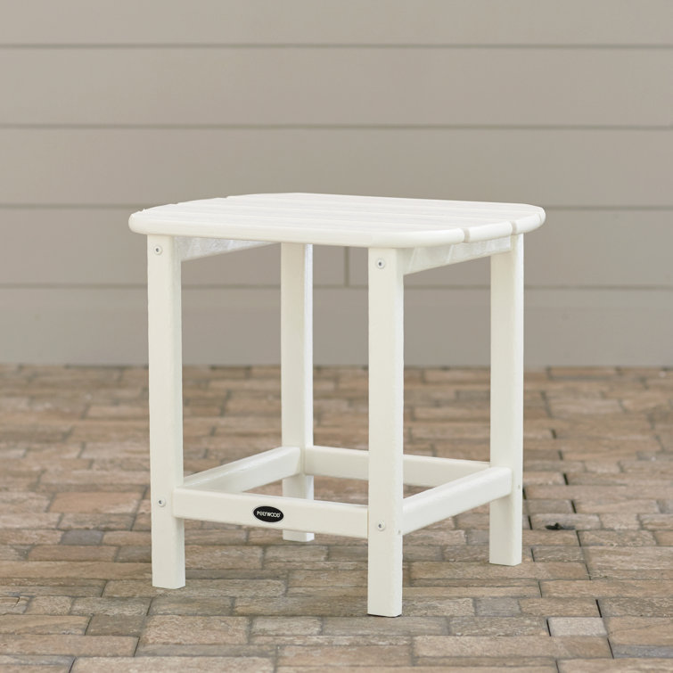 White Recycled Plastic 18" Outdoor Side Table
