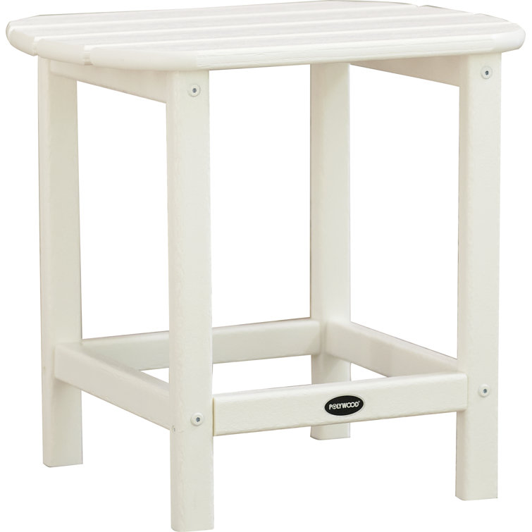 White Recycled Plastic 18" Outdoor Side Table