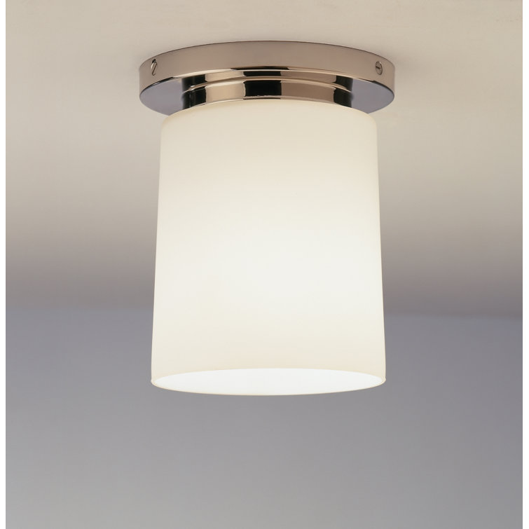 Nina Polished Nickel 7'' Indoor/Outdoor Glass Flush Mount