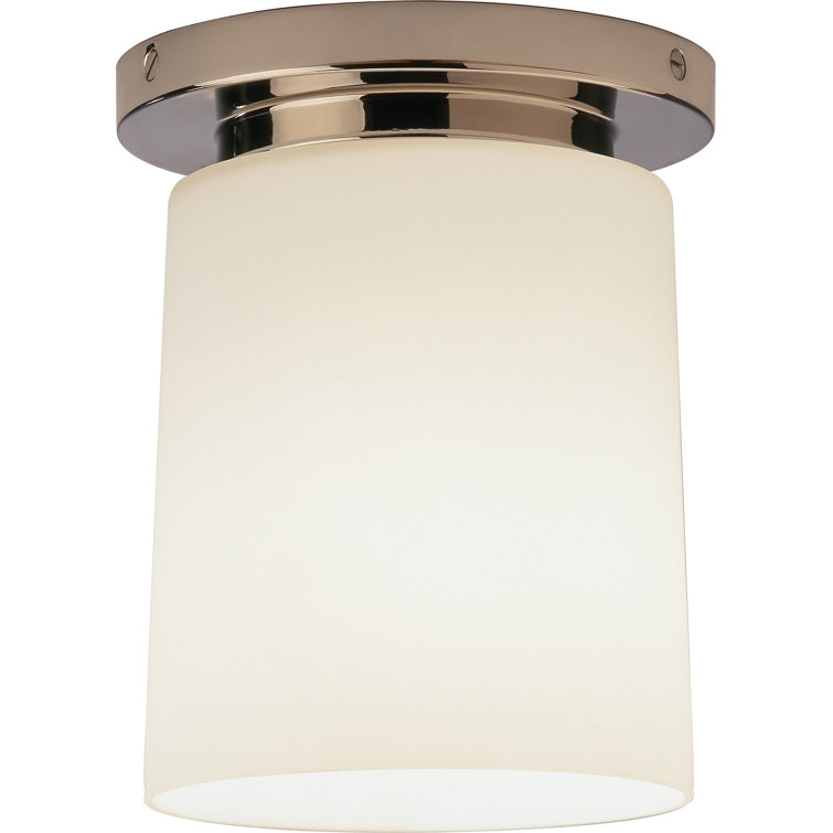 Nina Polished Nickel 7'' Indoor/Outdoor Glass Flush Mount