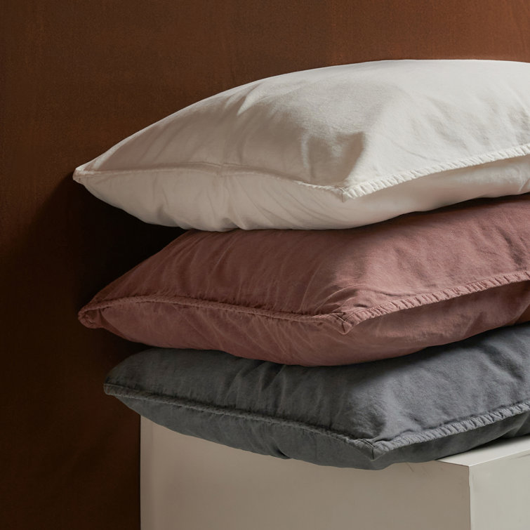 Detwyler Stonewashed Cotton Euro Sham in Natural 27"x27"