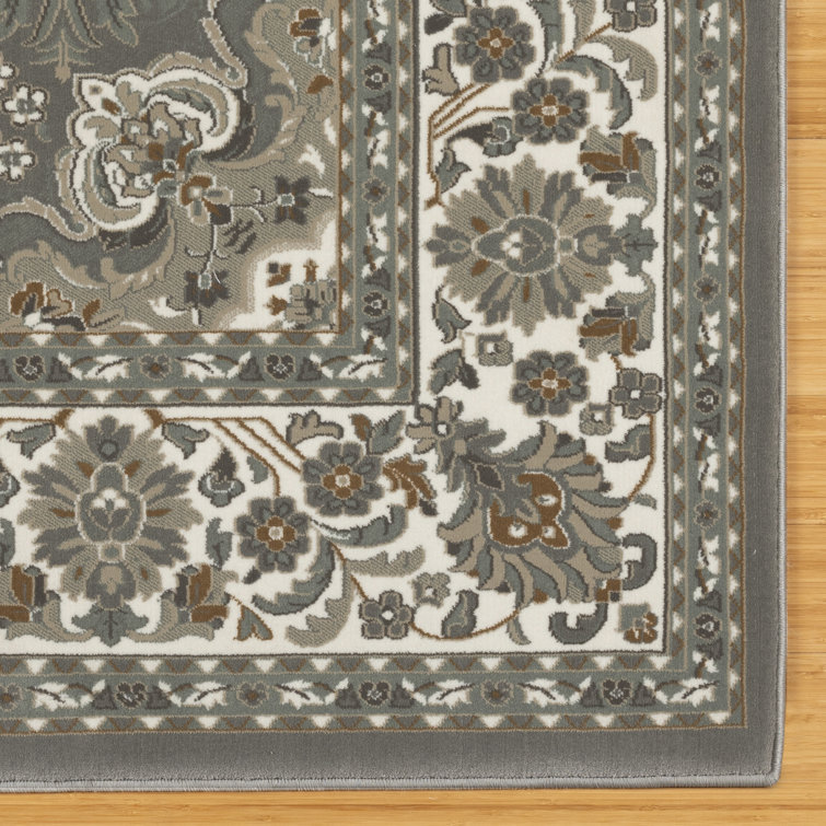 Vernon Gray Tufted Rectangular Synthetic Area Rug 6' x 9'