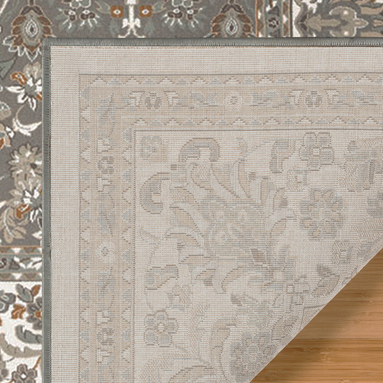 Vernon Gray Tufted Rectangular Synthetic Area Rug 6' x 9'