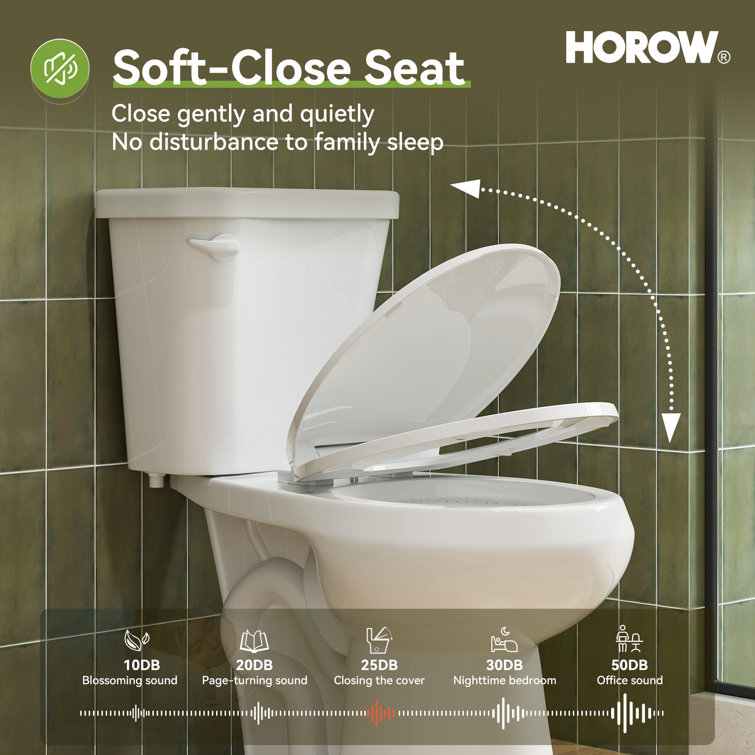White Ceramic Round Chair Height Two-Piece Toilet