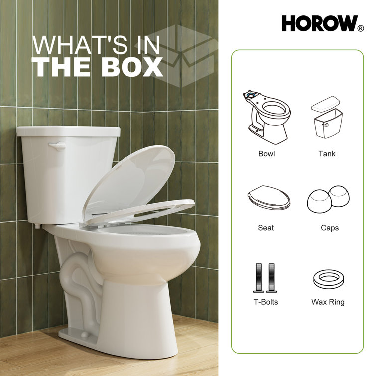 White Ceramic Round Chair Height Two-Piece Toilet