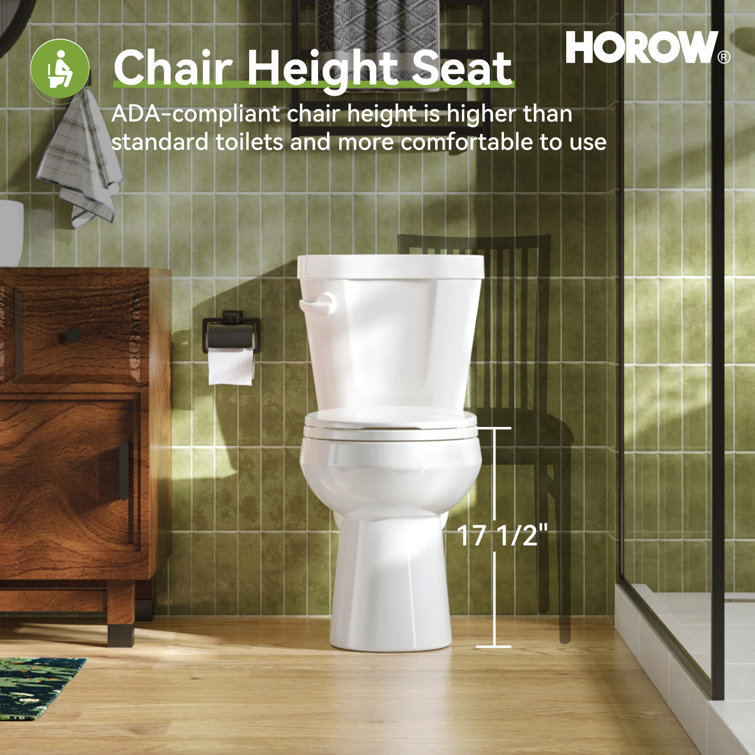 White Ceramic Round Chair Height Two-Piece Toilet