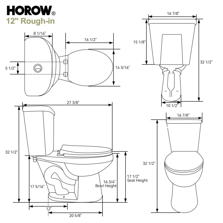 White Round Dual Flush High Efficiency Free Standing Toilet