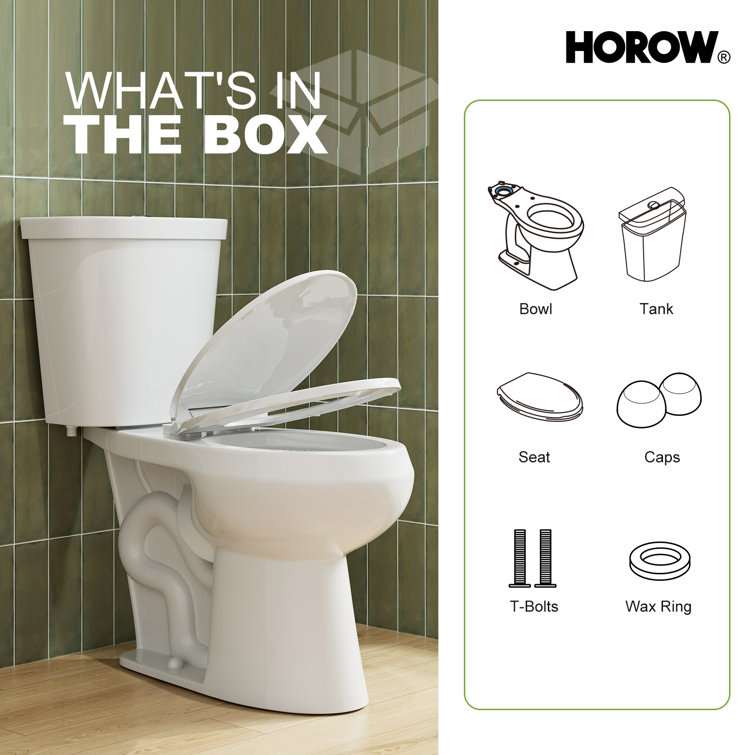 White Round Dual Flush High Efficiency Free Standing Toilet