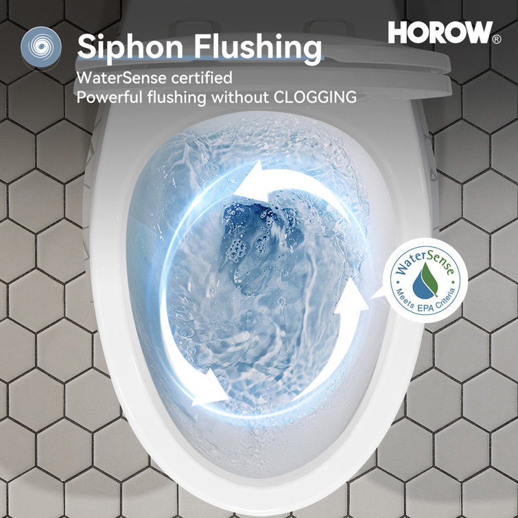 White Elongated Dual Flush High Efficiency Toilet