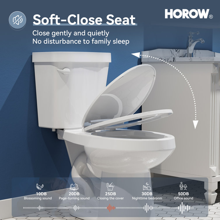 White Elongated Dual Flush High Efficiency Toilet