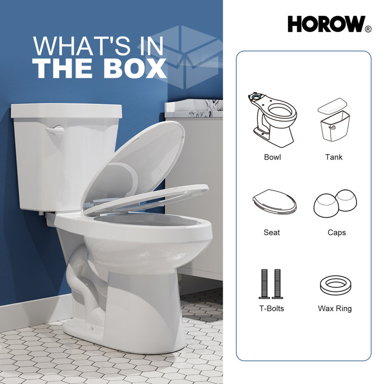 White Elongated Dual Flush High Efficiency Toilet