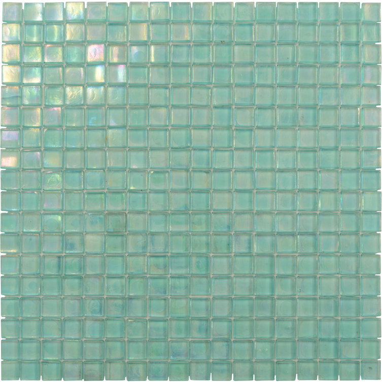 Sea Green 11.6" x 11.6" Glass Mosaic Wall and Floor Tile