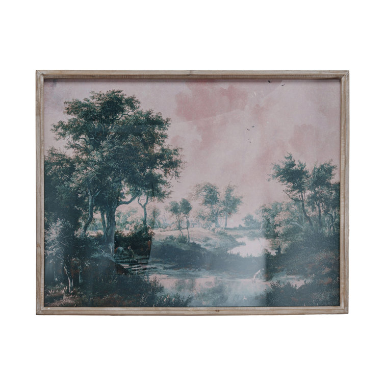 Natural Solid Wood Framed Landscape Painting