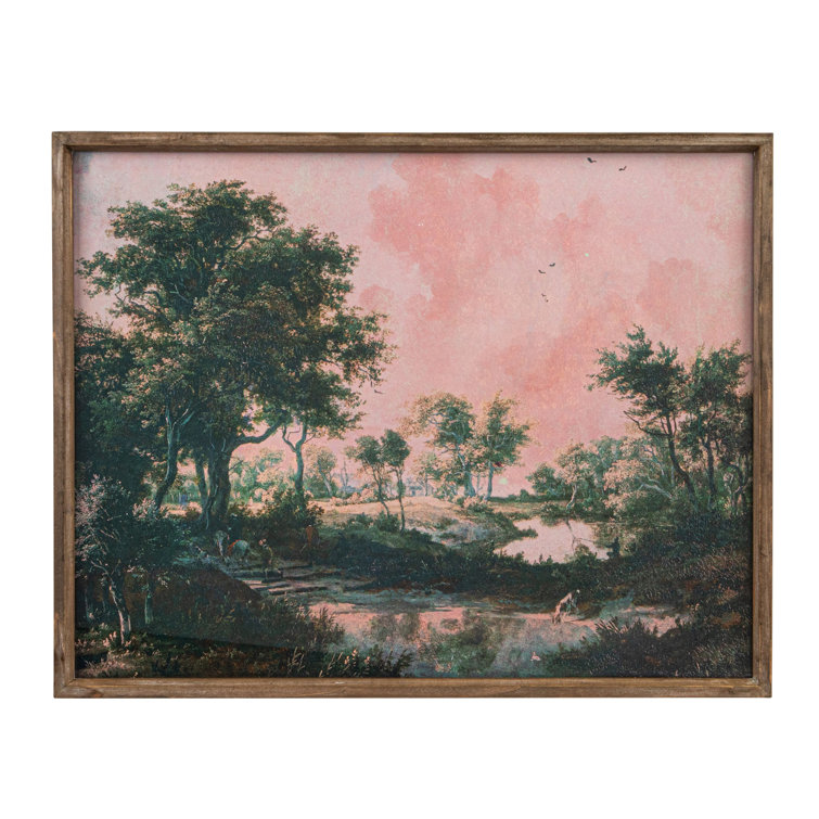Natural Solid Wood Framed Landscape Painting
