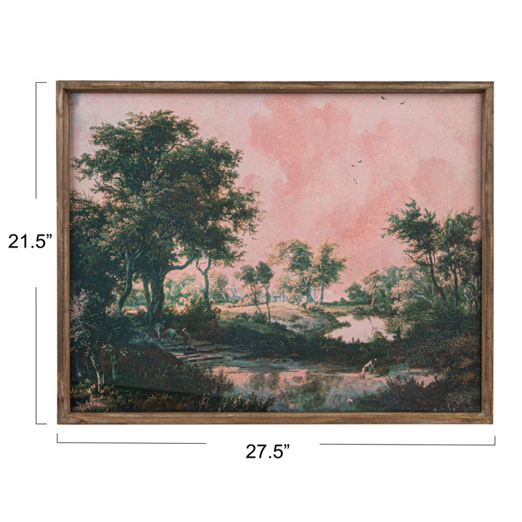 Natural Solid Wood Framed Landscape Painting