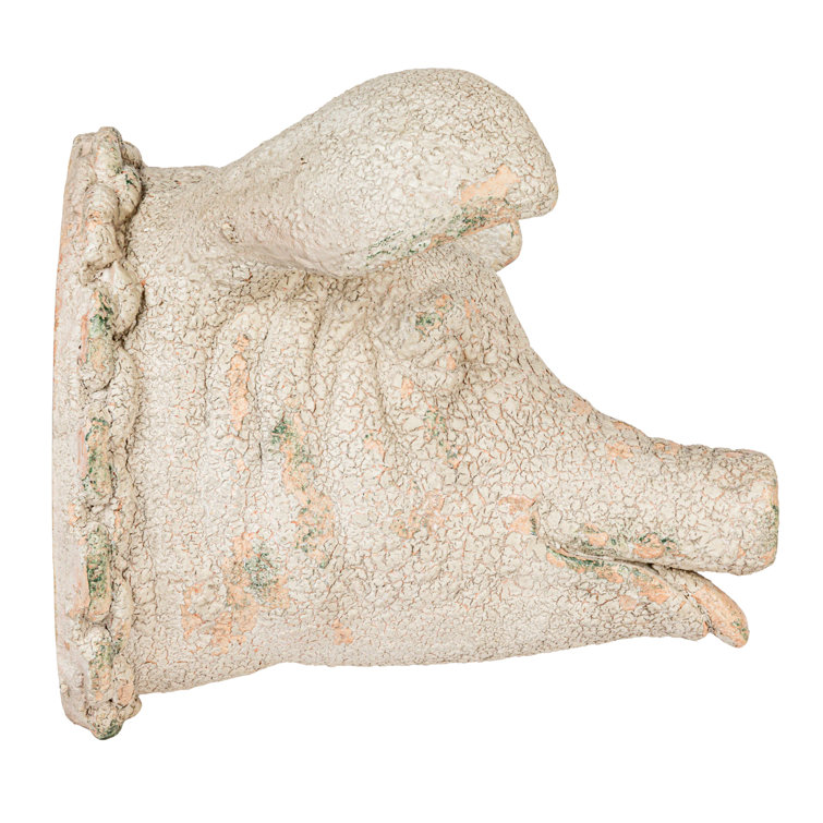 Rustic Distressed Multicolor Magnesia Pig Head Wall Sculpture