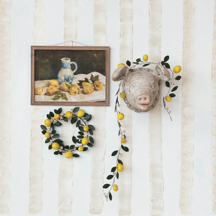 Rustic Distressed Multicolor Magnesia Pig Head Wall Sculpture