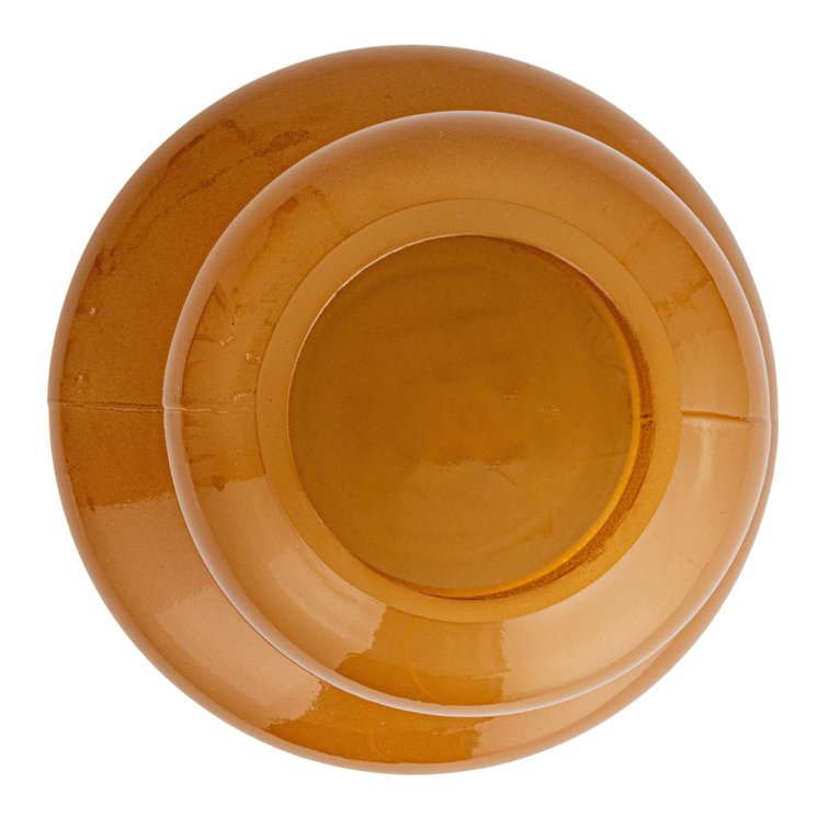 Camel Glossy Three-Layered Glass Table Vase