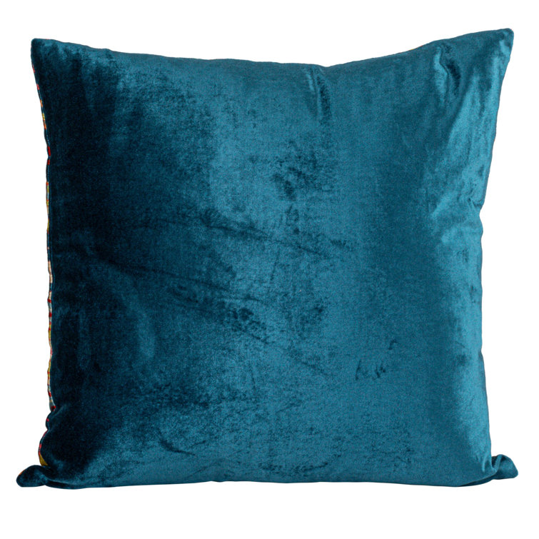 Multicolor Vintage Velvet Square Throw Pillow with Polyester Fill